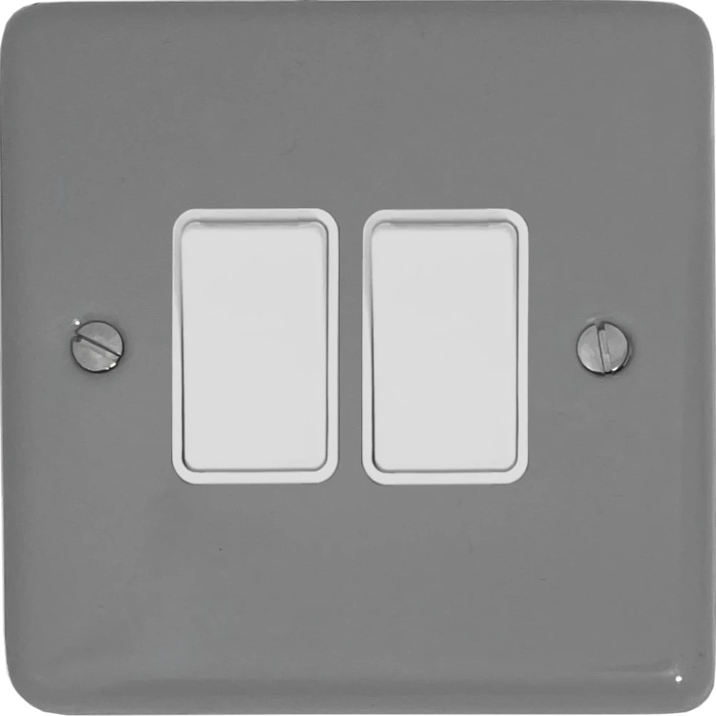 Contour Light Grey 2 Gang 2 Way Switch
