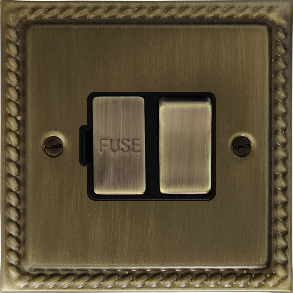 Georgian Antique Brass Switch Fused Spur (Brass Switches)