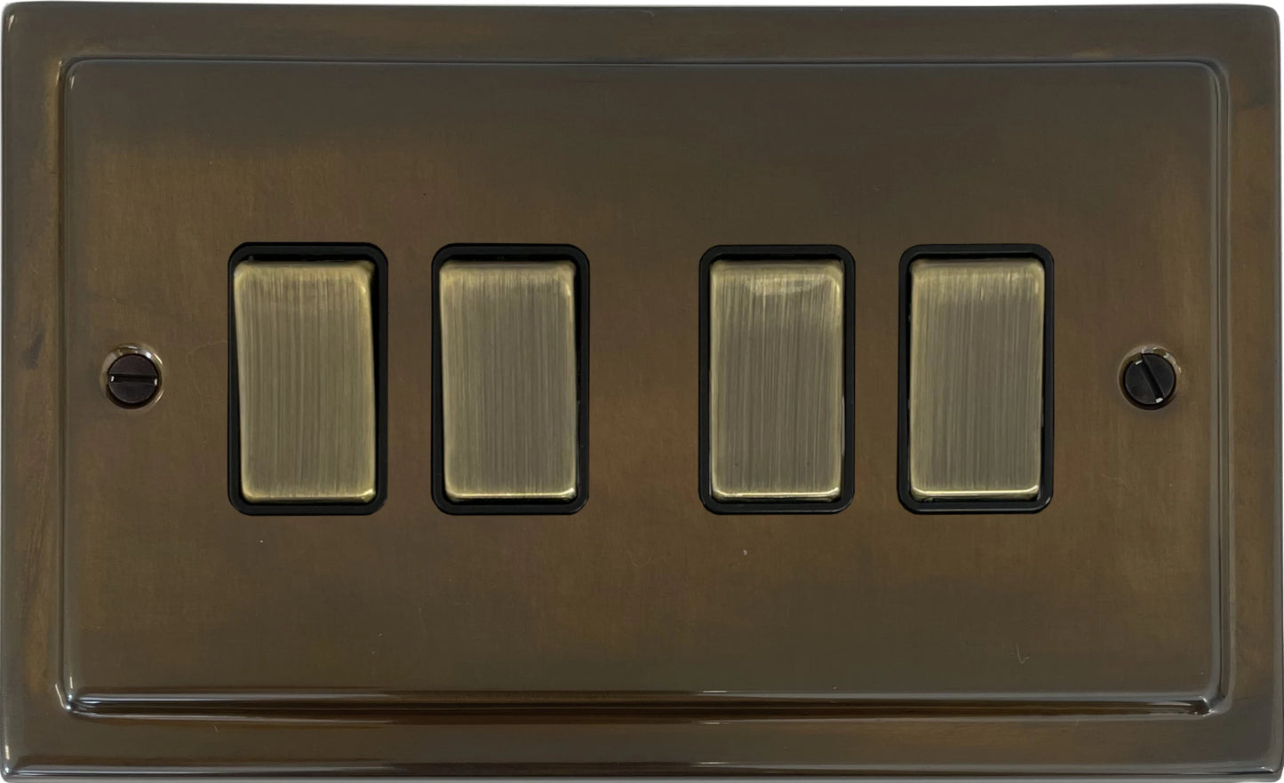 Victorian Medium Bronze 4 Gang Switch