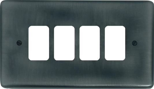 Contour Slate Effect 4 Gang Grid Plate