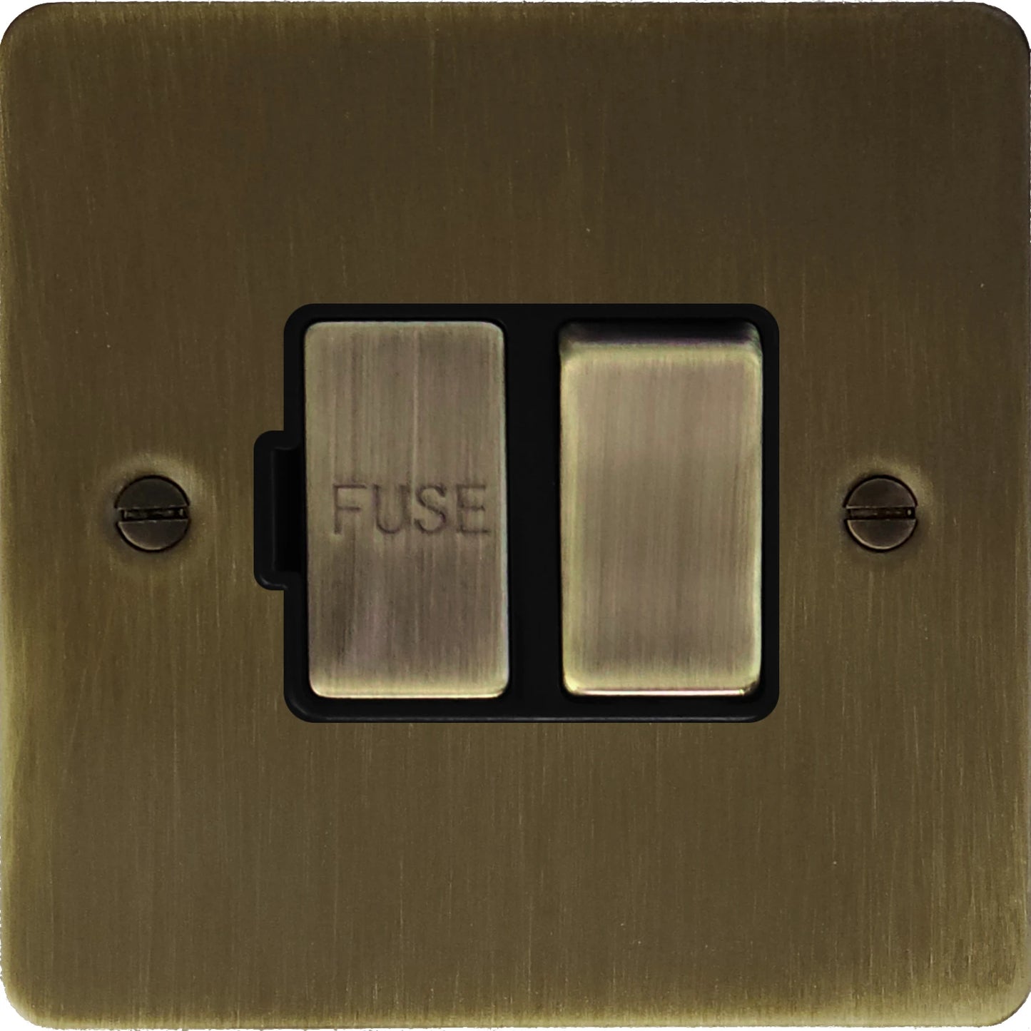 Flat Antique Brass Switched Fuse Spur (Brass Switch)