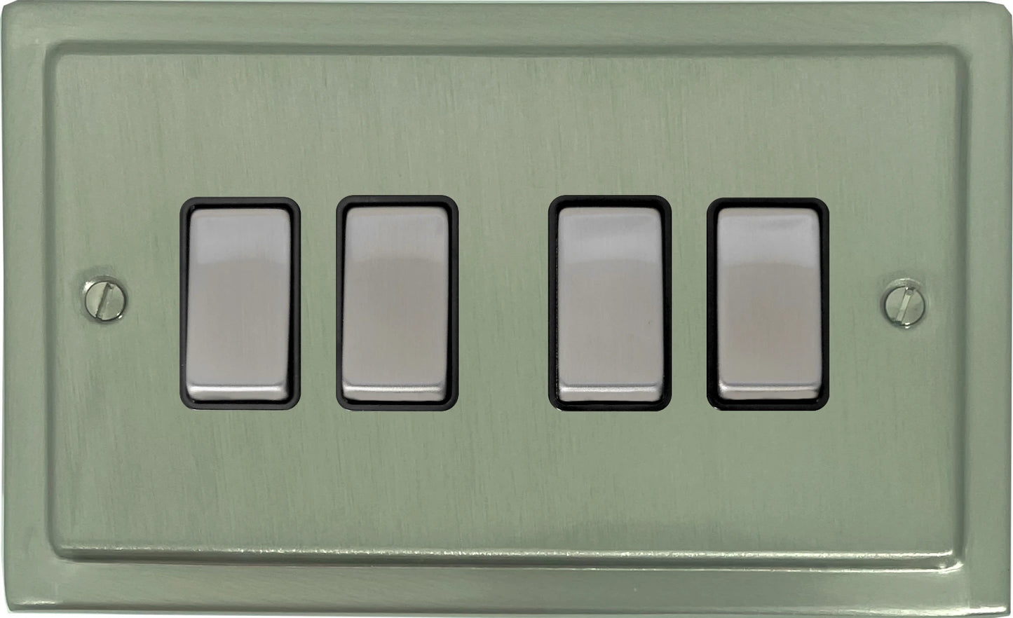 Victorian Satin Nickel 4 Gang Switch