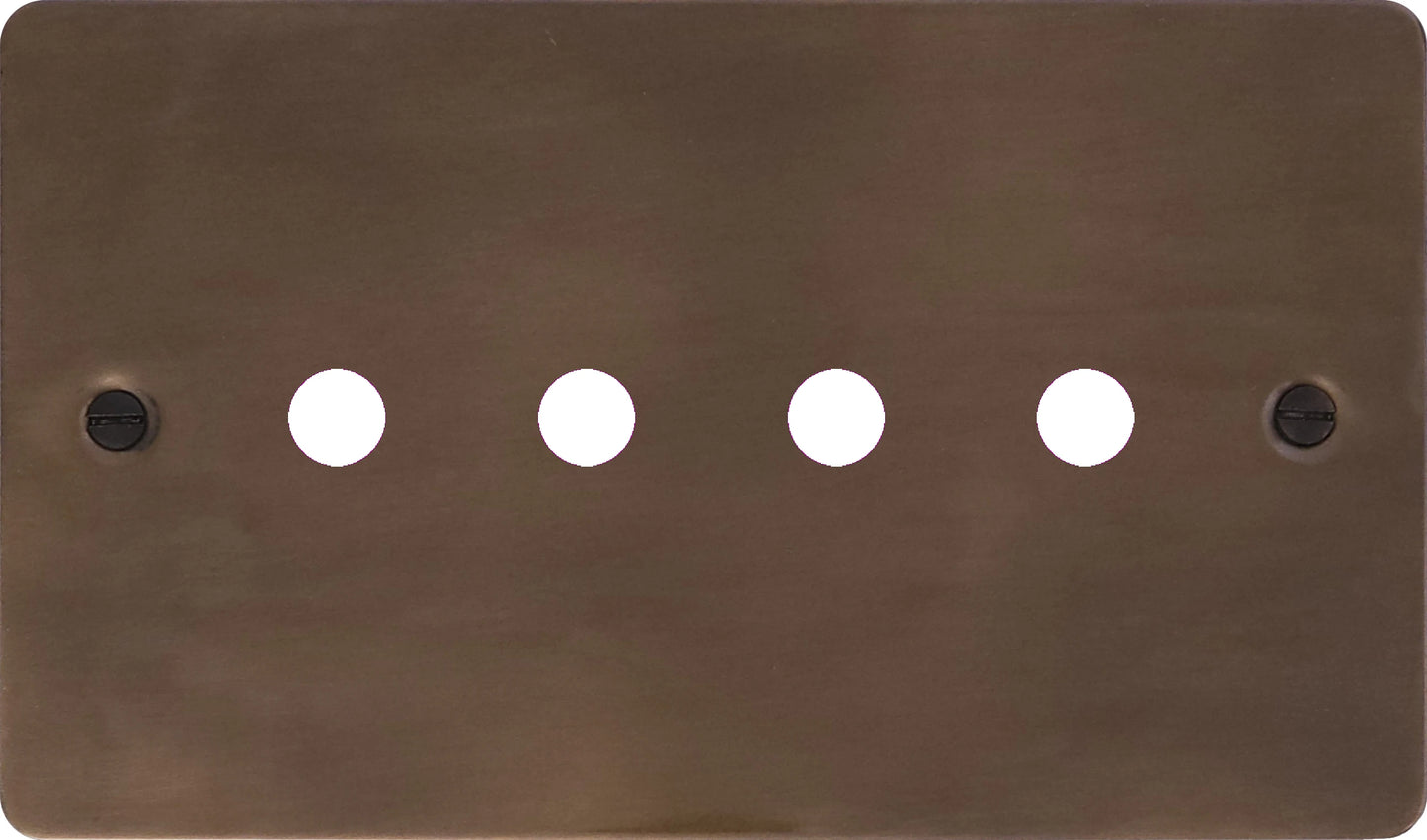 Flat Medium Bronze 4 Gang Grid Toggle Plate