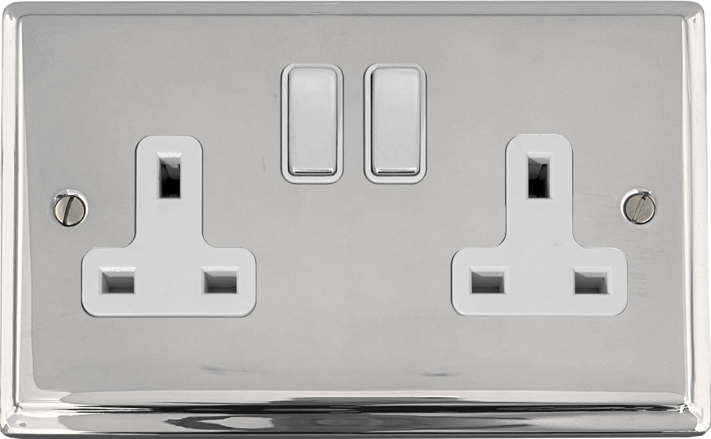 Deco Polished Chrome 2 Gang Socket