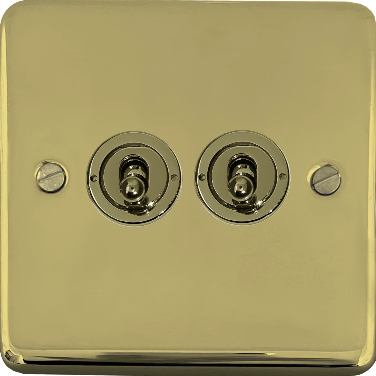 Contour Polished Brass 2 Gang Toggle Switch