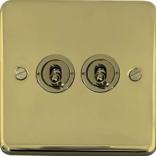 Contour Polished Brass 2  Gang Toggle Switch