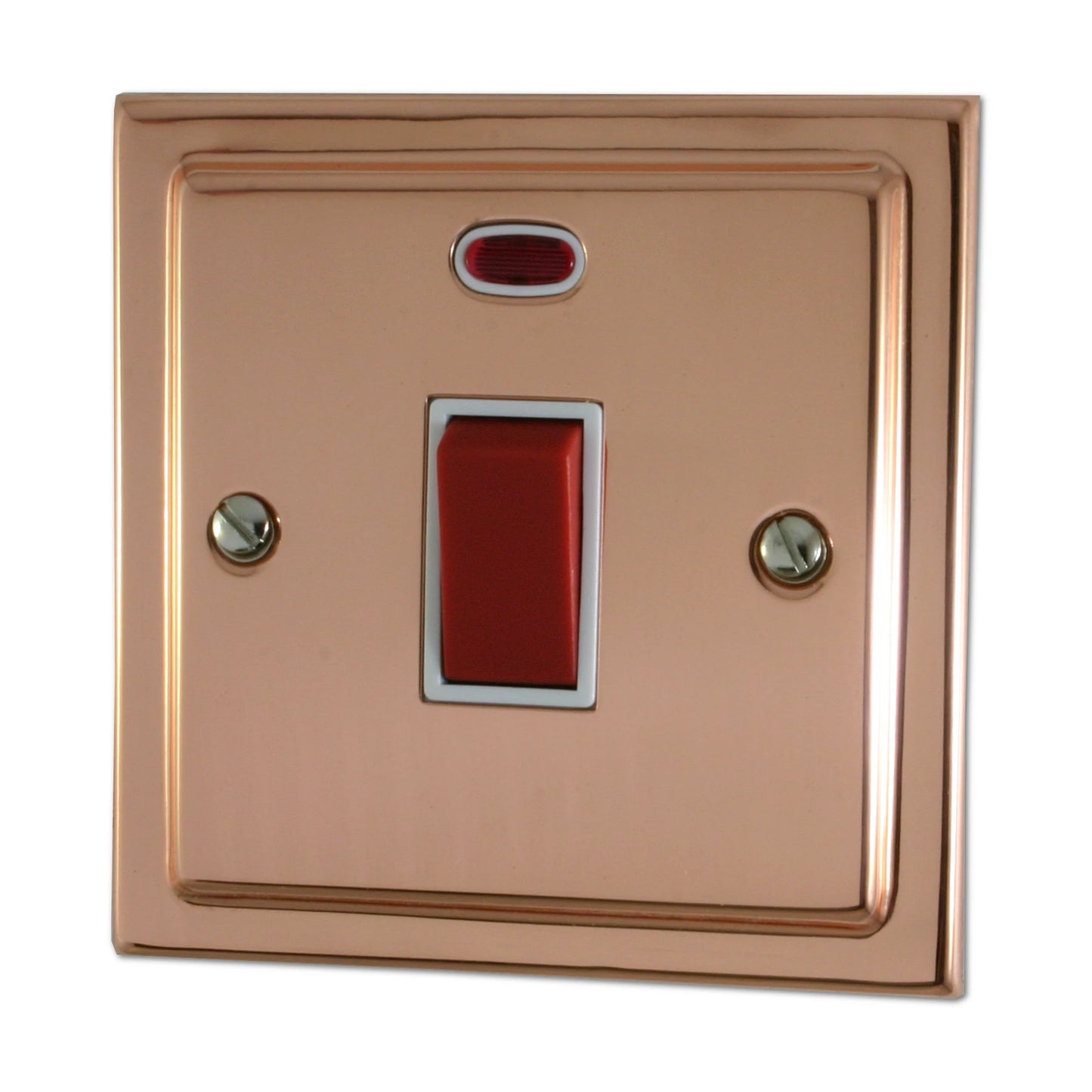 Victorian Polished Copper 45 Amp Dp Switch & Neon