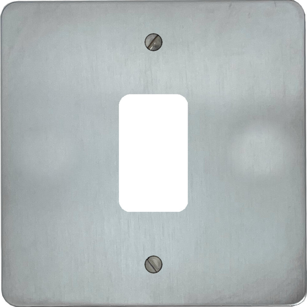 Flat Satin Chrome 1 Gang Grid Plate