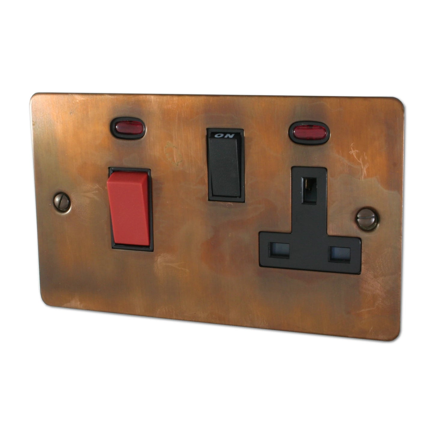 Flat Tarnished Copper Cooker Socket