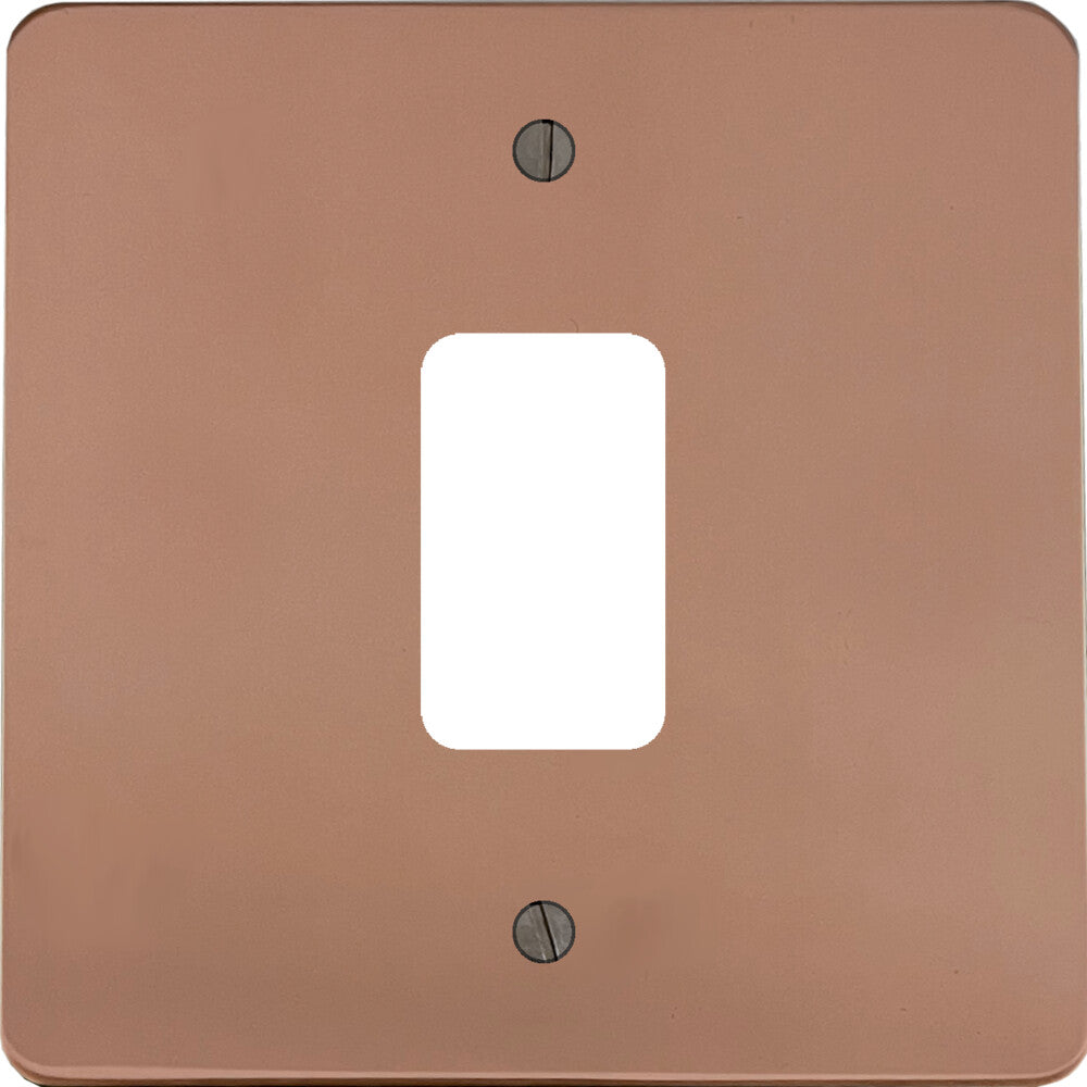 Flat Bright Copper 1 Gang Grid Plate