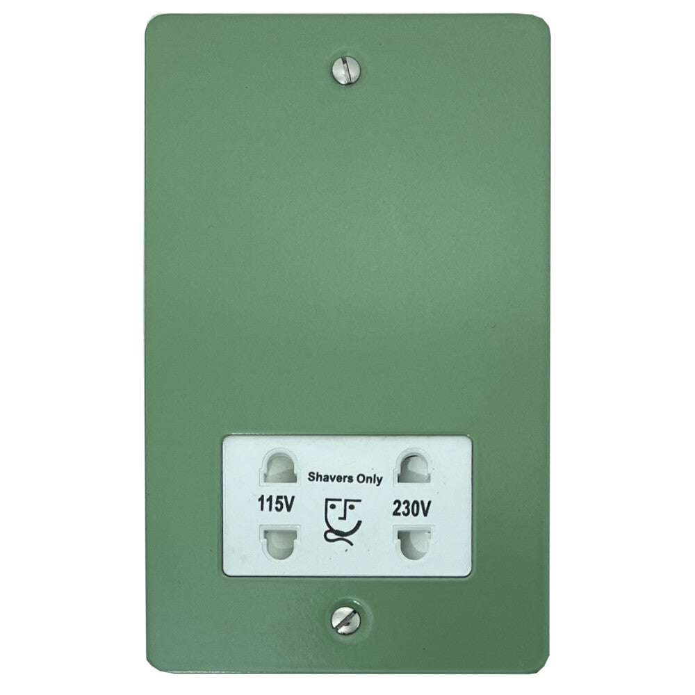 Flat Sage Green Shaver Socket (White Insert)