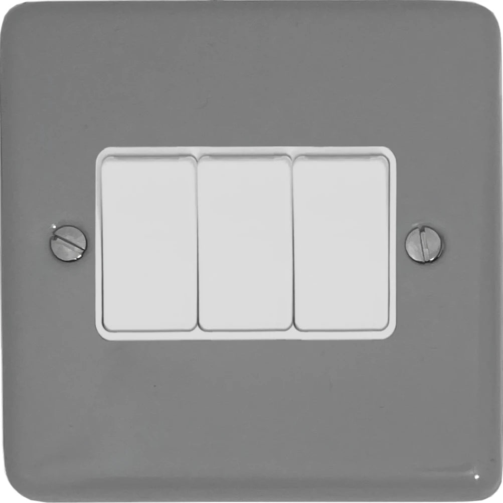 Contour Light Grey 3 Gang 2 Way Switch