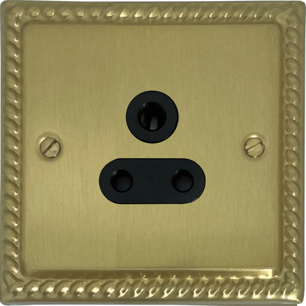 Georgian Satin Brass 5 Amp Socket