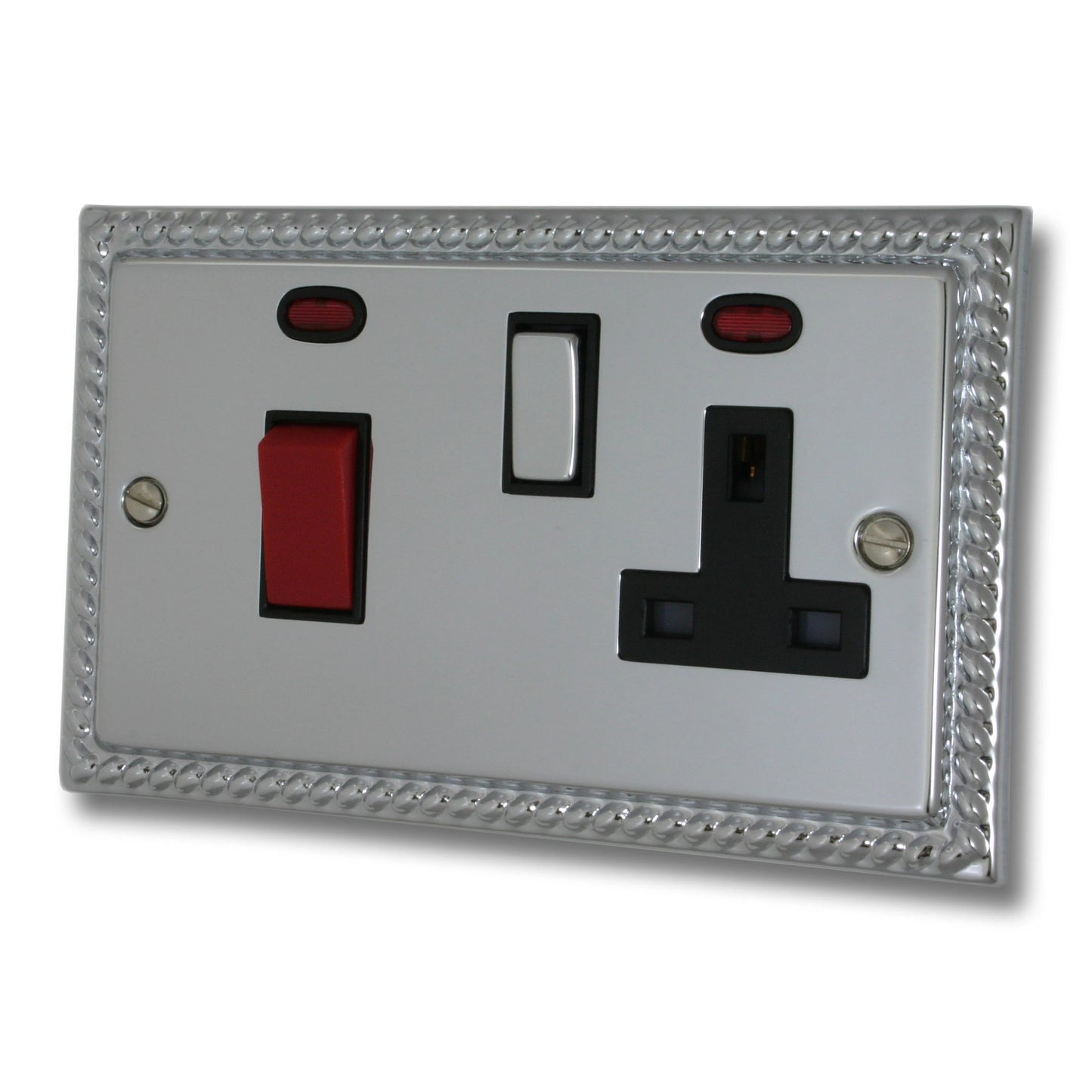 Georgian Polished Chrome 45 Amp Switch & 13 A Socket