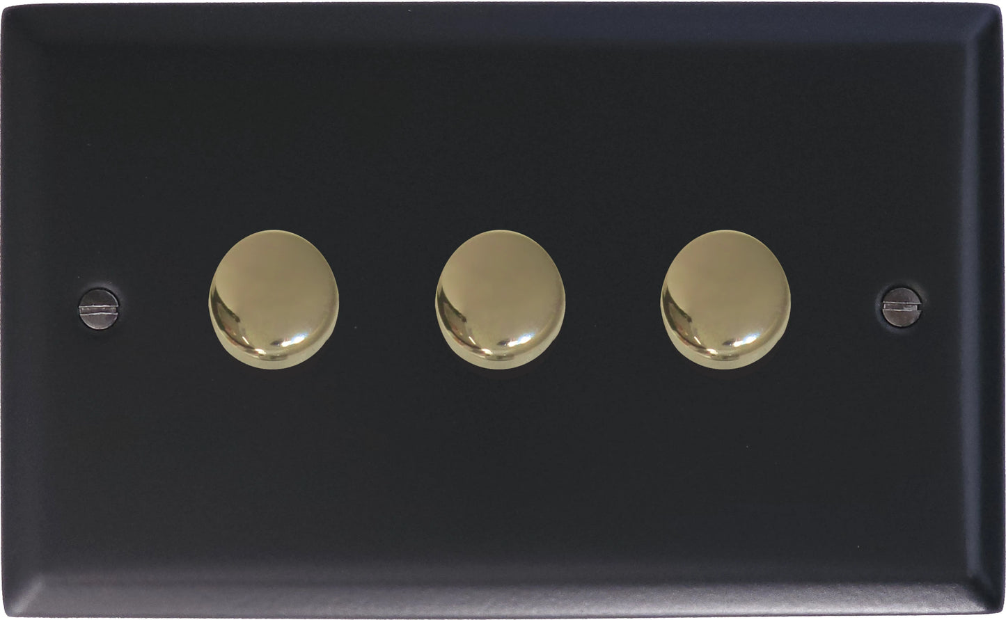 Spectrum Flat Black 3 Gang 120W LED Dimmer