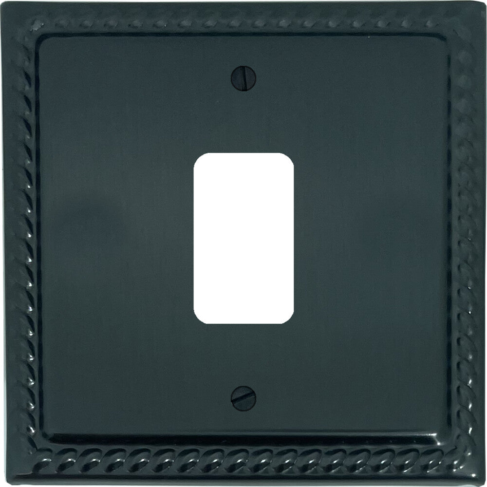Georgian Black Bronze 1 Gang Grid Plate