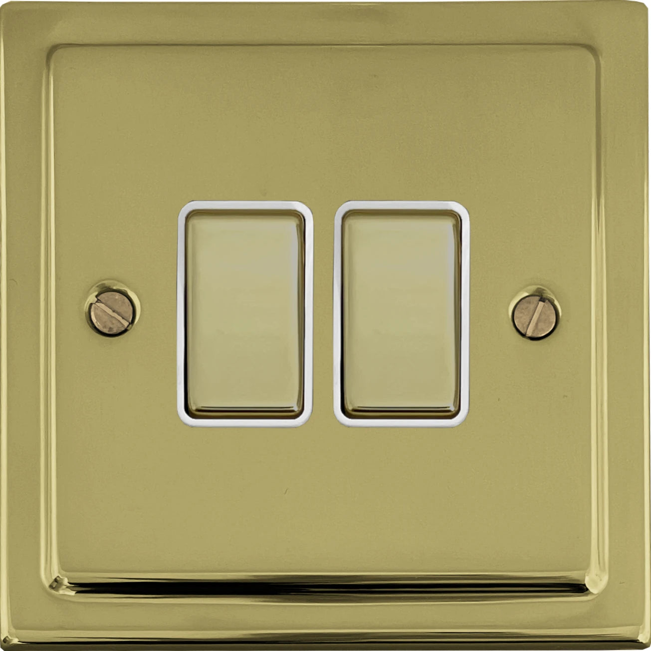 Victorian Polished Brass 2 Gang 2 Way Switch