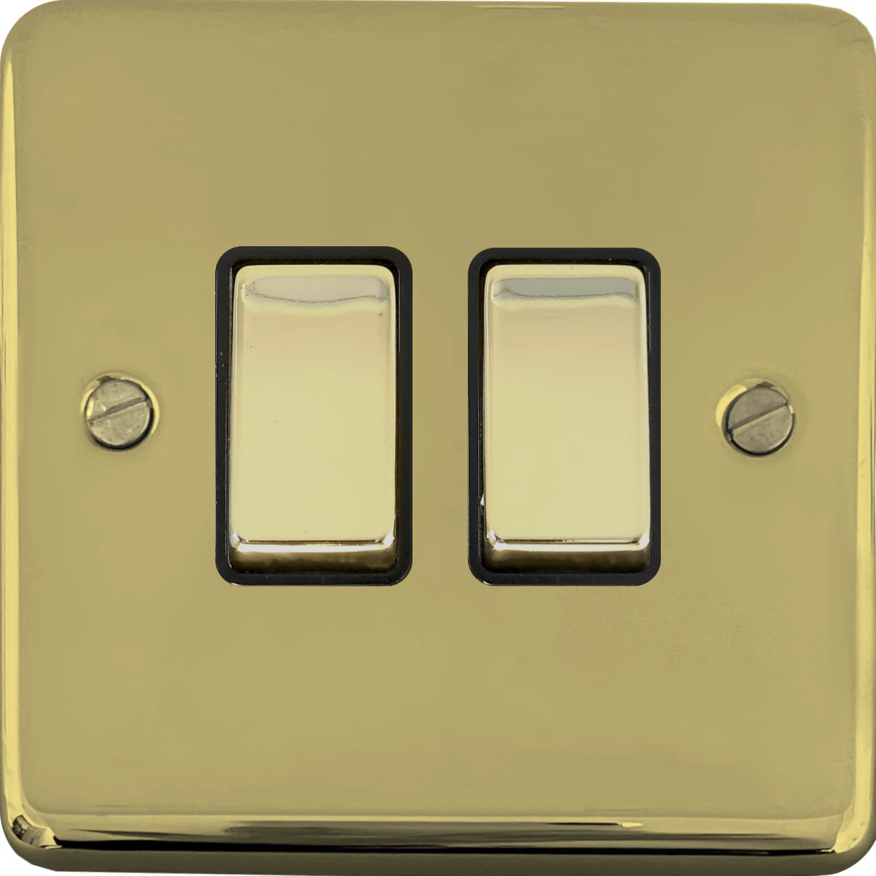Contour Polished Brass 2 Gang Switch
