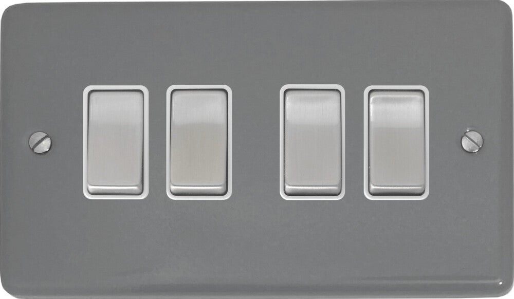 Contour Light Grey 4 Gang 2 Way Switch