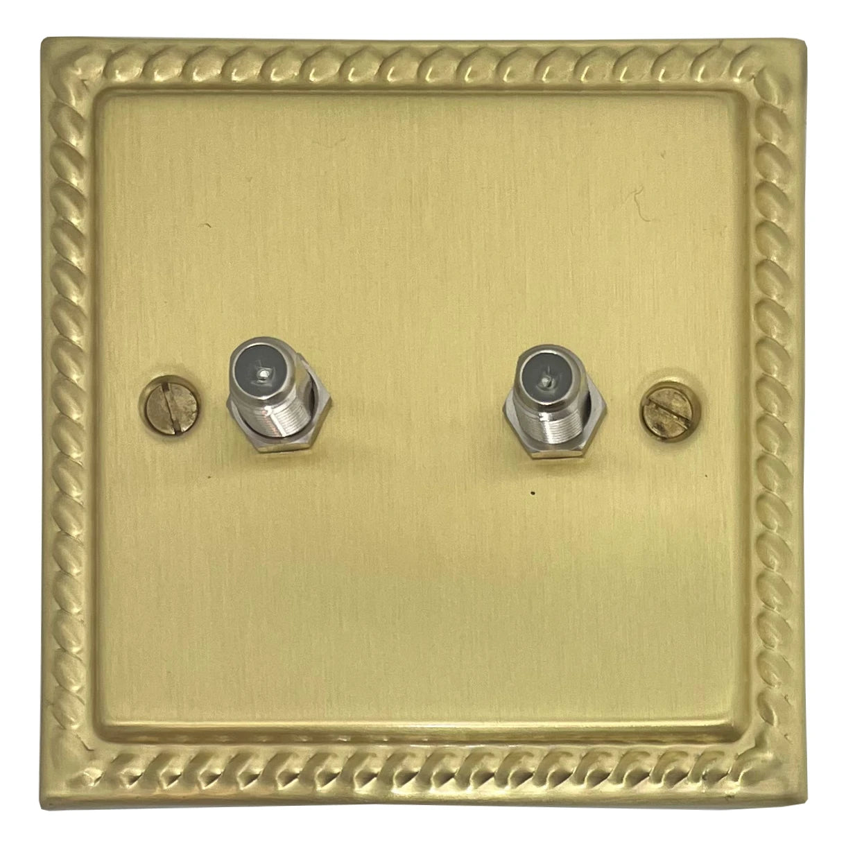 Georgian Satin Brass 2 Gang Satellite Point