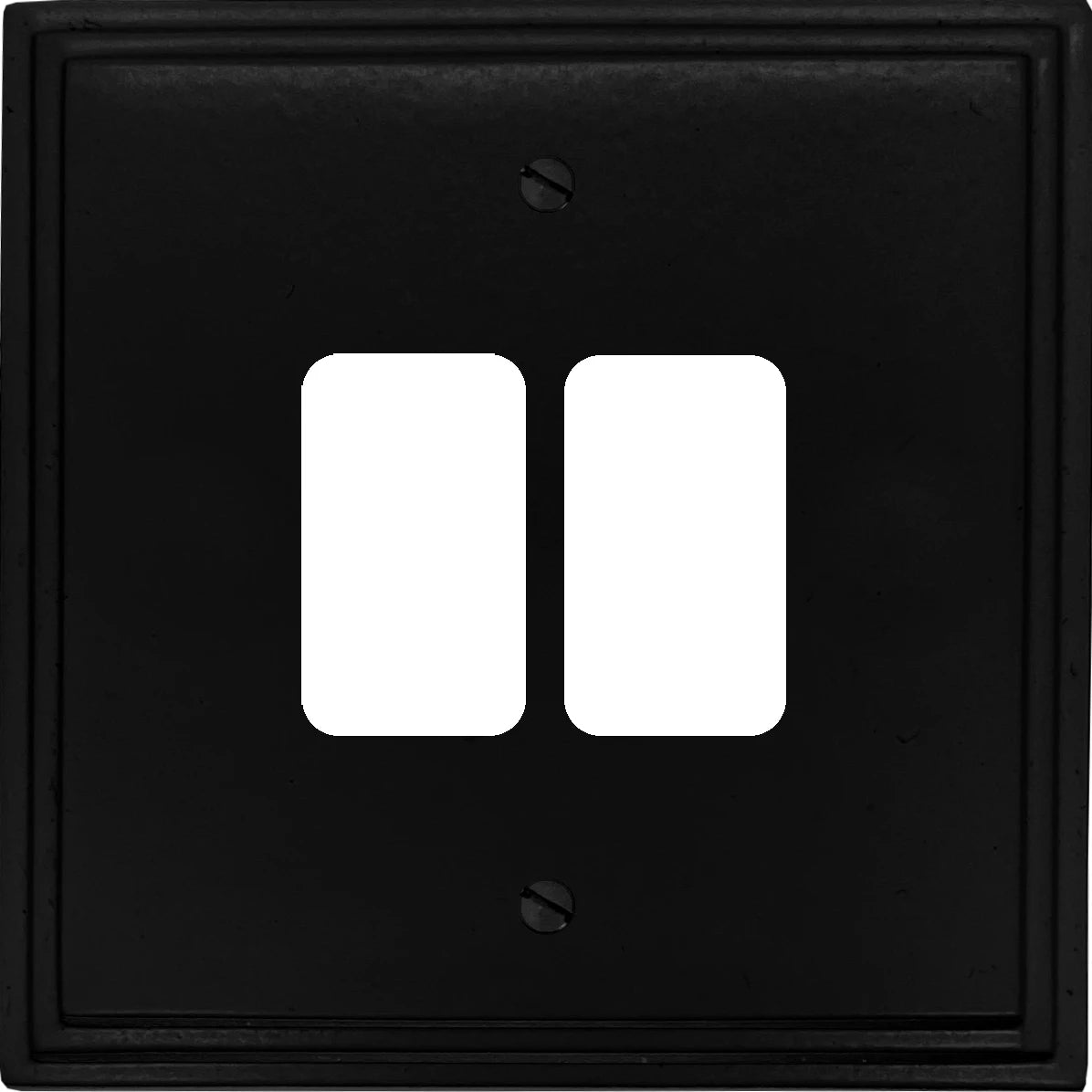 Victorian Flat Black 2 Gang Grid Plate