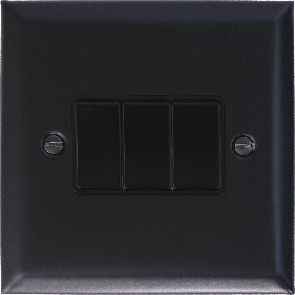 Spectrum Flat Black 3 Gang Switch