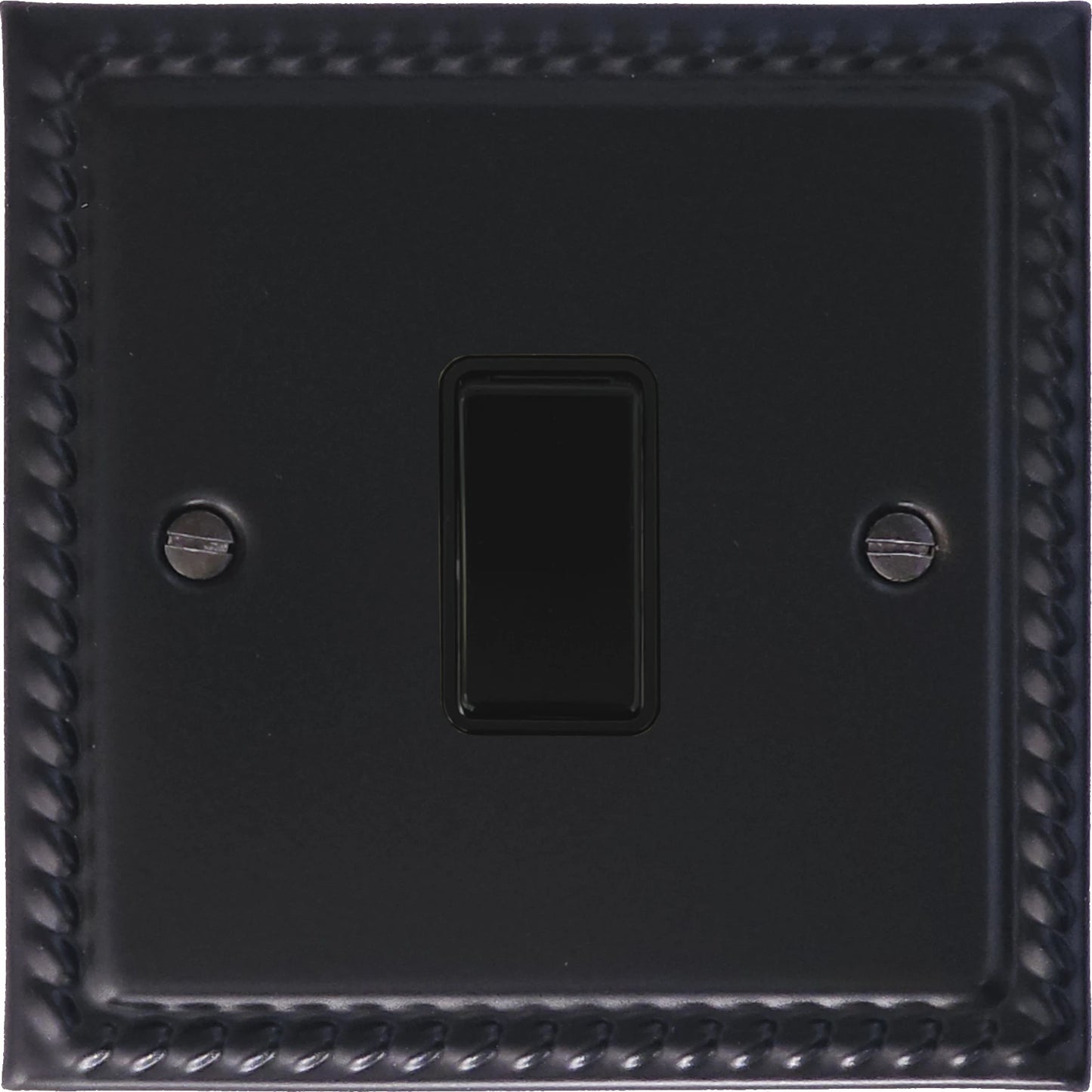 Georgian Flat Black 1 Gang Intermediate Switch (Black Switch)
