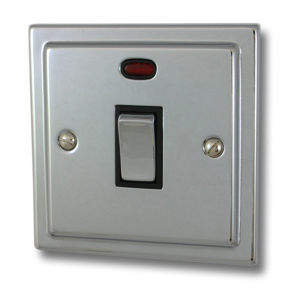 Victorian Polished Chrome 20A Dp Switch + Neon