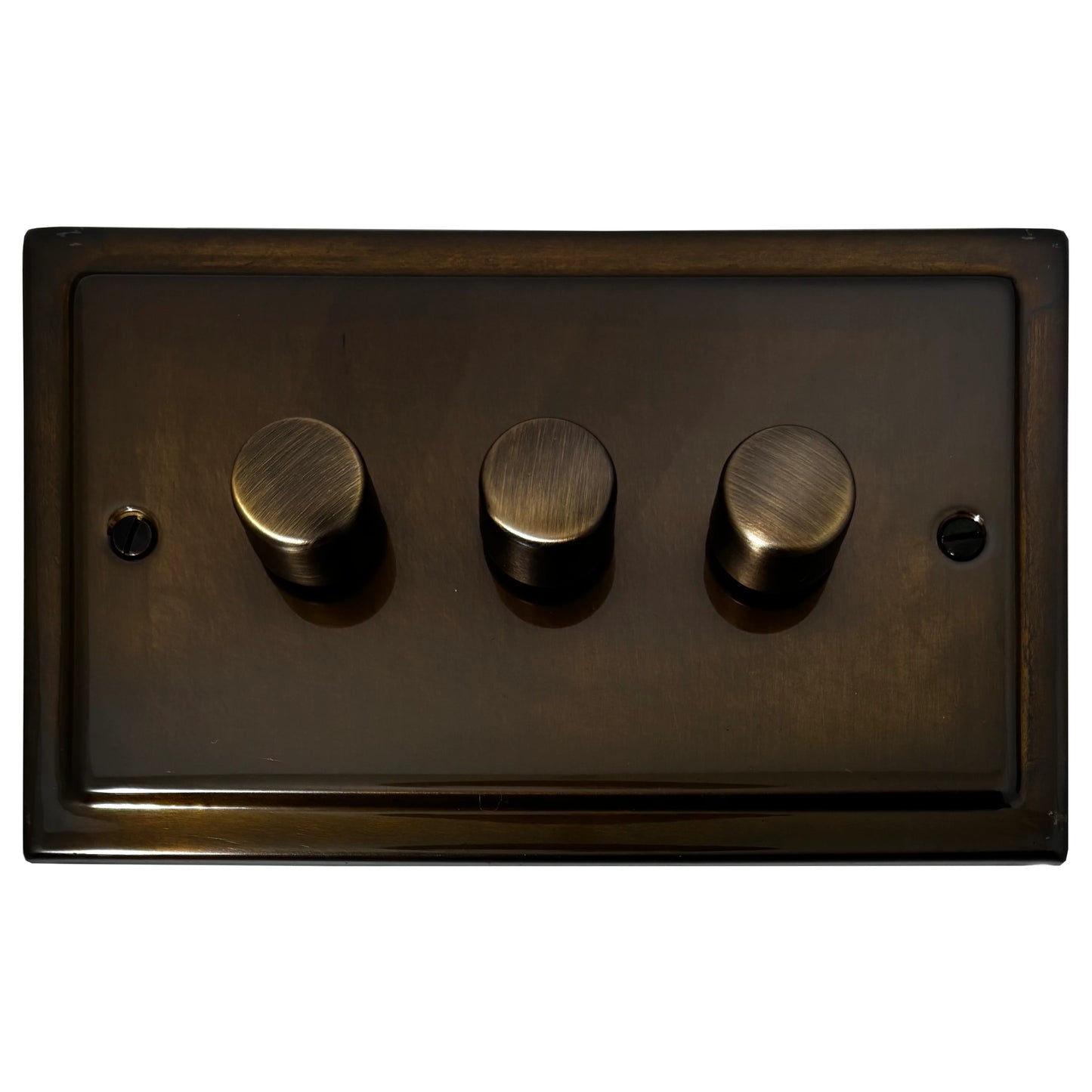 Victorian Medium Bronze 3 Gang LED Dimmer
