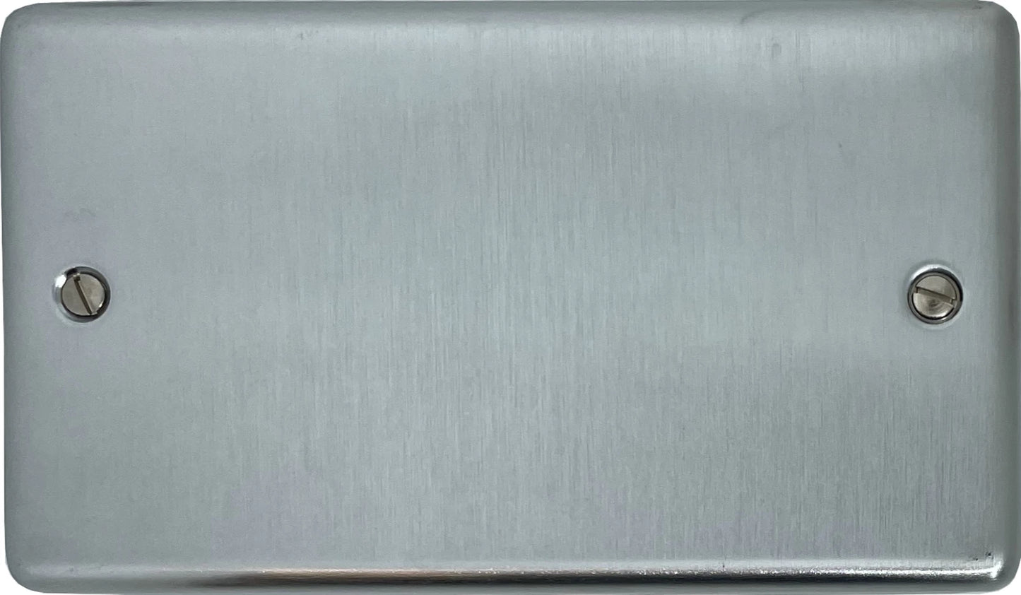 Contour Satin Chrome 2 Gang Blank