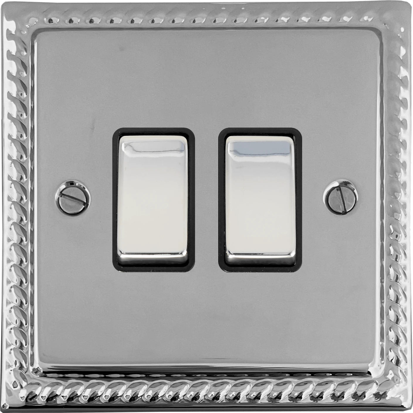 Georgian Polished Chrome 2 Gang Switch