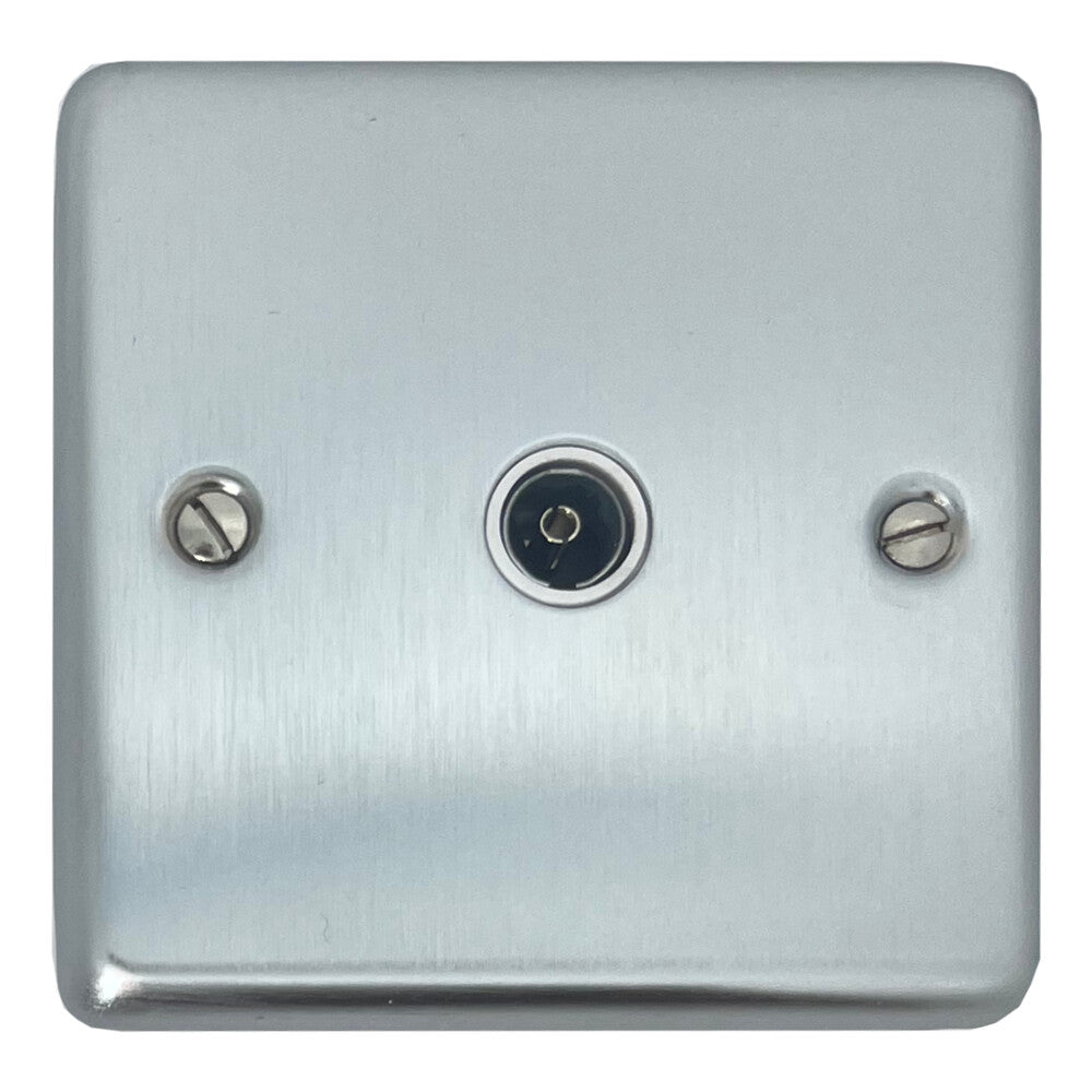 Contour Satin Chrome 1 Gang Coax Point