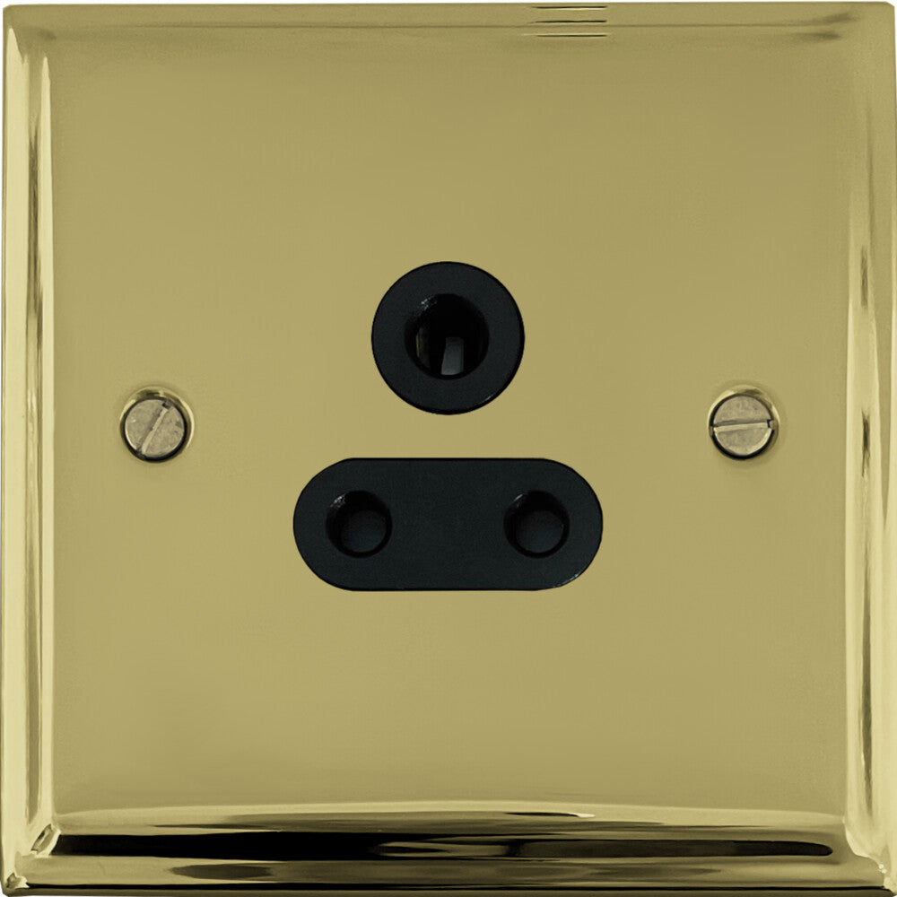 Deco Polished Brass 5 Amp Socket