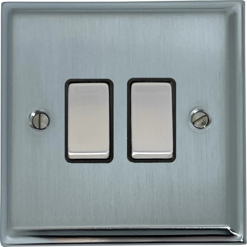 Deco Satin Chrome 2 Gang Switch