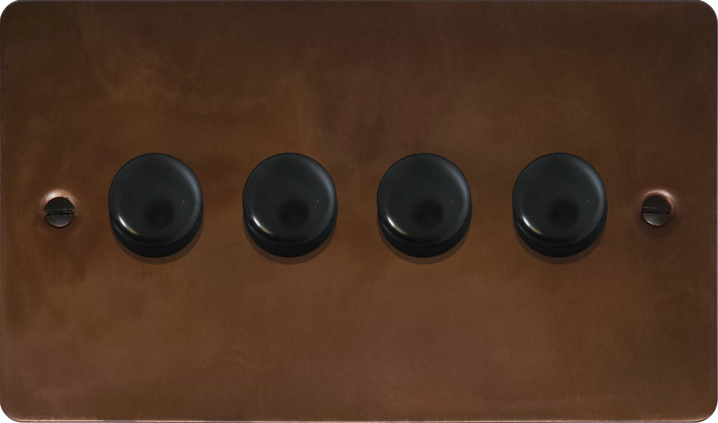 Flat Tarnished Copper 4 Gang LED Dimmer