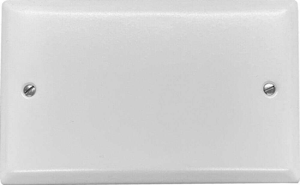 Spectrum Flat White 2 Gang Blank Plate