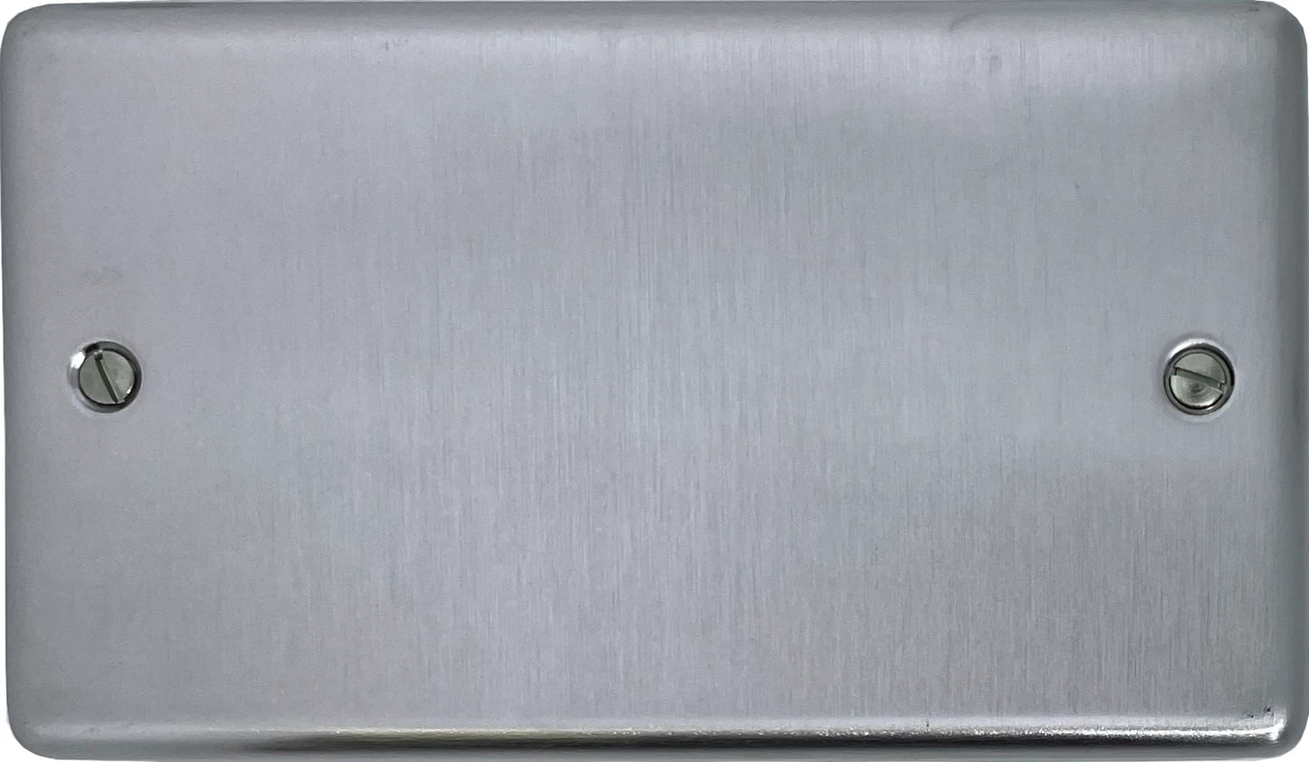 Contour Satin Chrome 2 Gang Blank