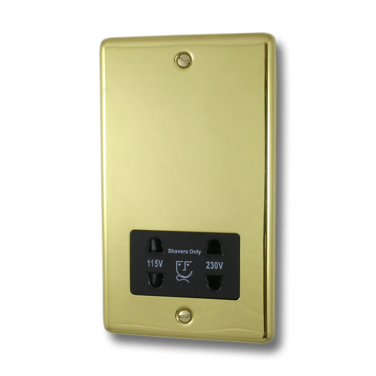 Contour Polished Brass Shaver Socket