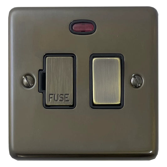 Contour Medium Bronze Switched Fuse Spur with Neon (Antique Brass Switch)