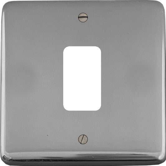 Contour Polished Chrome 1 Gang Grid Plate