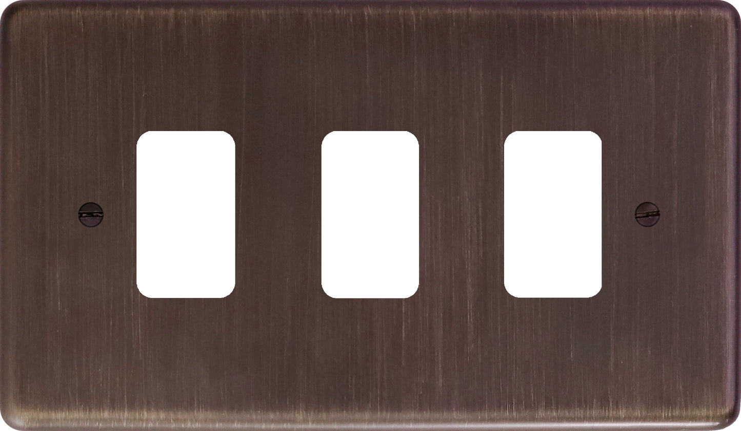 Contour Antique Copper 3 Gang Grid Plate