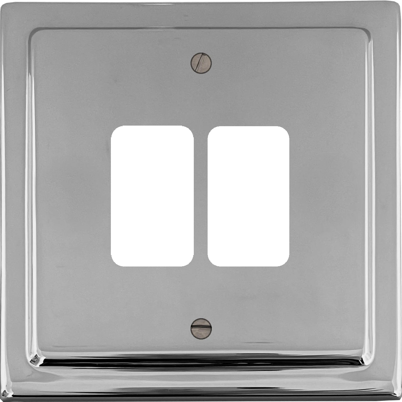 Victorian Polished Chrome 2 Gang Grid Plate