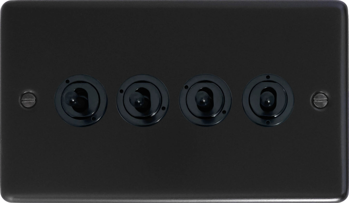 Contour Flat Black 4 Gang Toggle (Black Toggles)