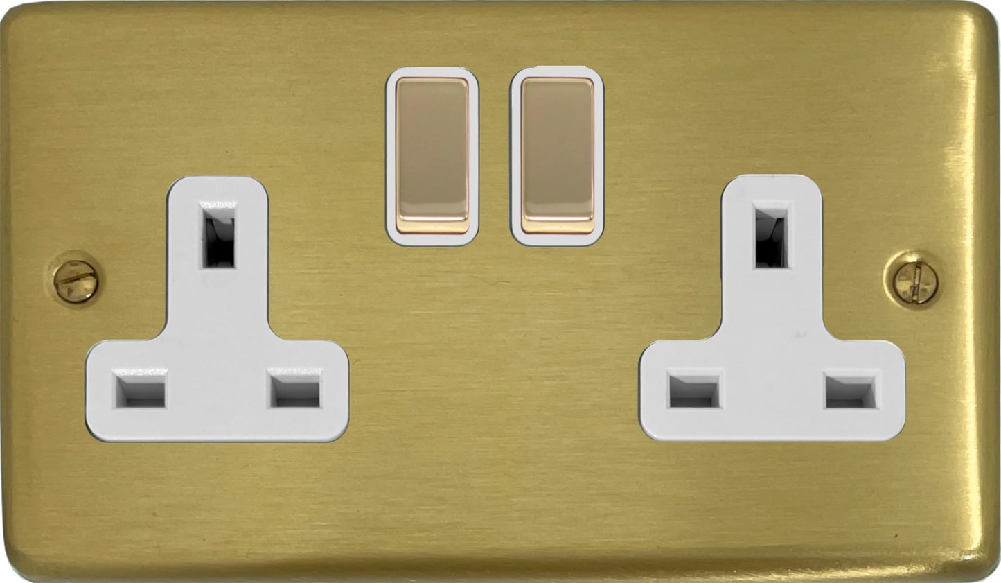 Contour Satin Brass 2 Gang Socket