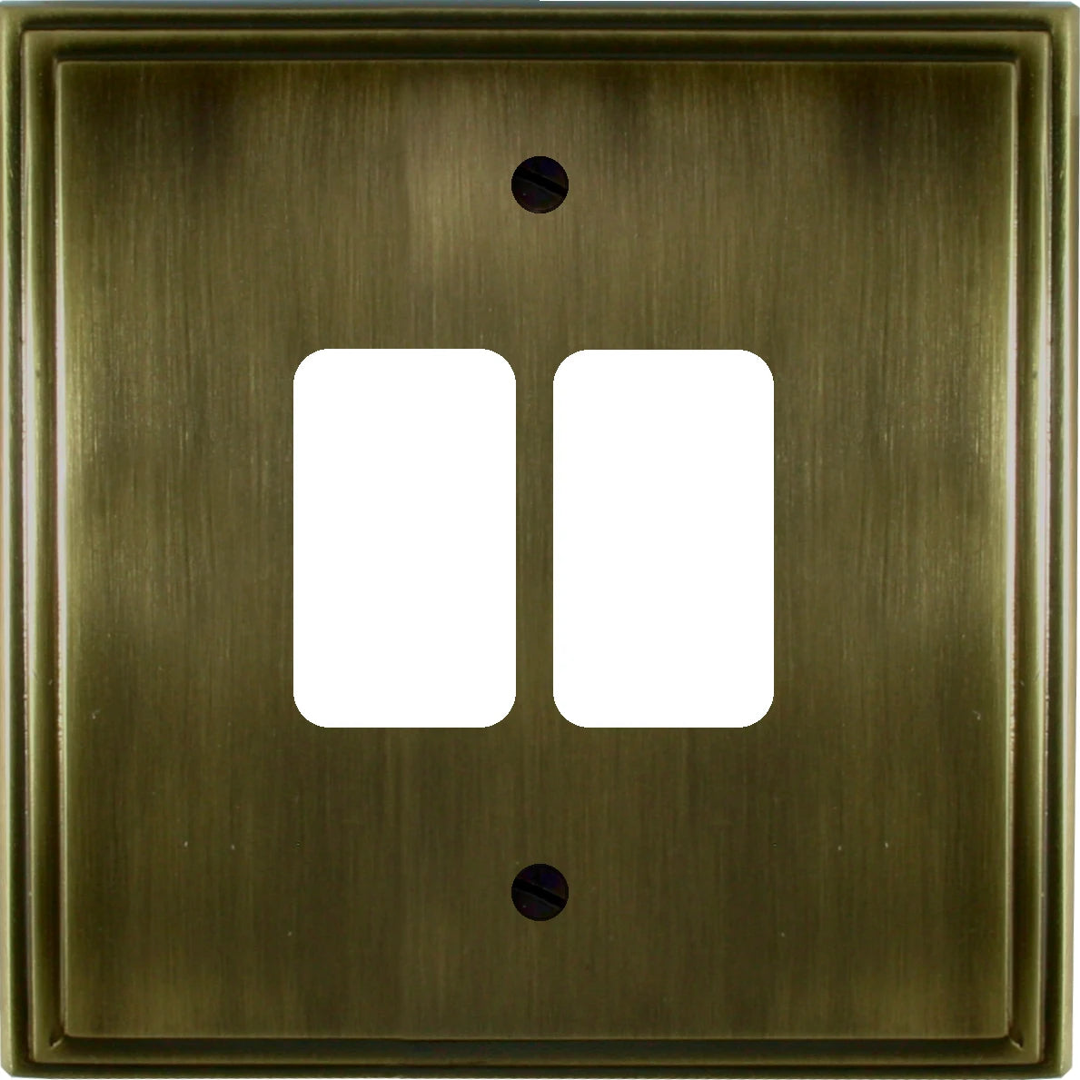 Victorian Antique Brass 2 Gang Grid Plate
