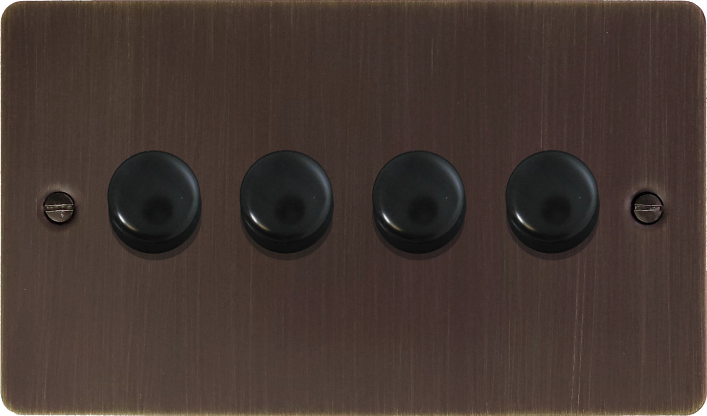 Flat Antique Copper 4 Gang 120W LED Dimmer