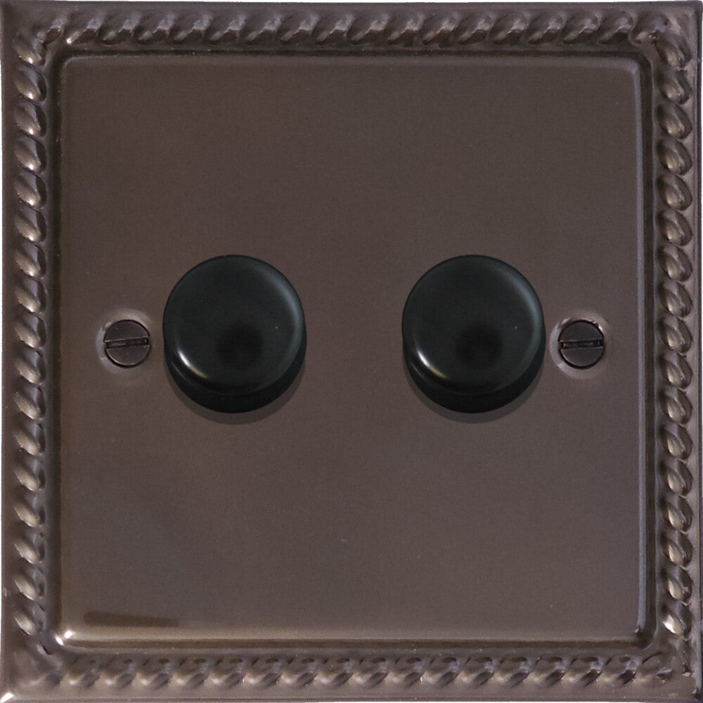 Georgian Medium Bronze 2 Gang LED Dimmer