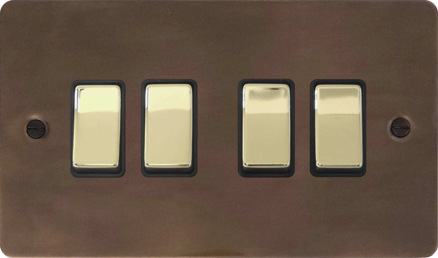 Flat Medium Bronze 4 Gang 2 Way Switch