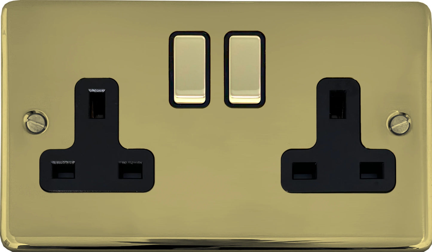 Contour Polished Brass 2 Gang Socket