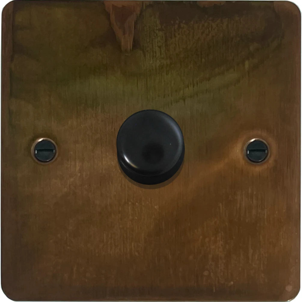 Flat Tarnished Copper 1 Gang LED Dimmer